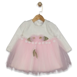 KIZ 2/4 YAŞ BELİ PÜSKÜLLÜ ELBİSE