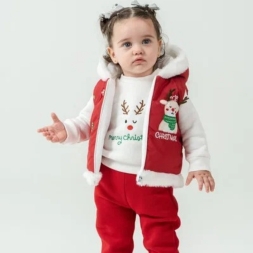 KIZ 2/4 YAŞ BOYNUZLU GEYİK 3 LÜ TAKIM