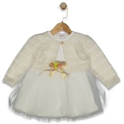 KIZ 2/4 YAŞ PETEK SİMLİ HIRKALI ELBİSE