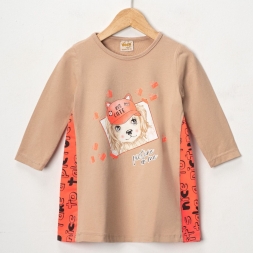 KIZ 2/5 YAŞ %100 CUTE BASKILI ELBİSE