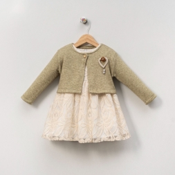 KIZ 2/5 YAŞ CEKETLİ DANTEL ELBİSE