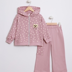 KIZ 2/5 YAŞ FERMUARLI CEP Lİ HIRKALI TAKIM