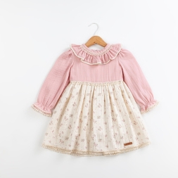 KIZ 2/5 YAŞ FIRFIRLI YAKA ELBİSE