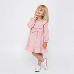 KIZ 2/5 YAŞ FİYONKLU JAKARLI  ELBİSE