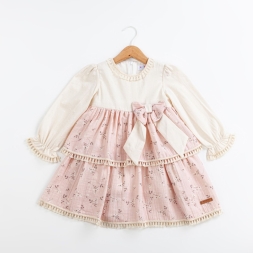 KIZ 2/5 YAŞ FİYONKLU KATLI ELBİSE