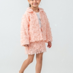 KIZ 2/5 YAŞ GÜLLÜ ETEKLİ ÜÇLÜ TAKIM