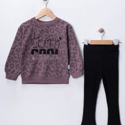 KIZ 2/5 YAŞ HAPPY COOL TAŞ BASKILI TAKIM