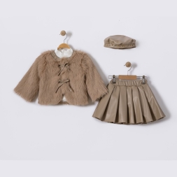 KIZ 2/5 YAŞ KOT KAPİTONE PELUŞ KOMBİNLİ DÖRTLÜ TAK