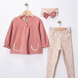 KIZ 2/5 YAŞ NAKIŞLI BANDANALI İNTERLOK TAKIM