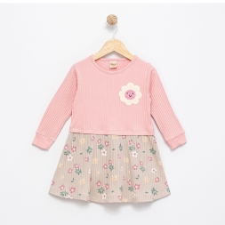 KIZ 2/5 YAŞ PAPATYA NAKIŞLI ELBİSE