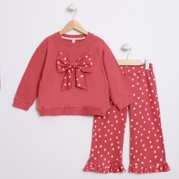 KIZ 2/5 YAŞ PUANLI FİYONK BASKILI TAKIM