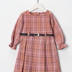 KIZ 2/5 YAŞ ŞANEL A PİLELİ KEMERLİ ELBİSE