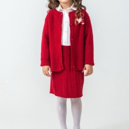 KIZ 2/5 YAŞ TRİKO HIRKALI ETEKLİ DÖRTLÜ TAKIM