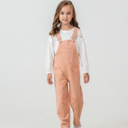 KIZ 2/5 YAŞ YILDIZ APLİKLİ SALOPET