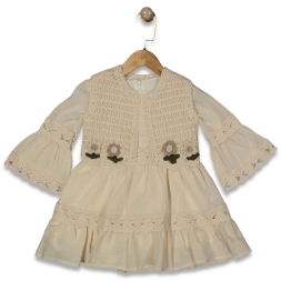 KIZ 2/6 YAŞ YELEKLİ KORTLU ELBİSE