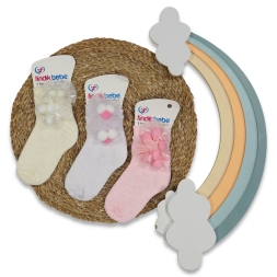 KIZ 3 YAŞ 6 PONPONLU TÜLLÜ ÇORAP