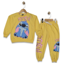 KIZ 3/10 YAŞ GÖZ KIRPAN STİTCH BASKILI TAKIM