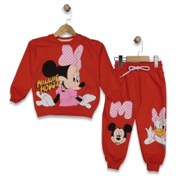 KIZ 3/10 YAŞ MINNIE MAUSE BASKILI TAKIM