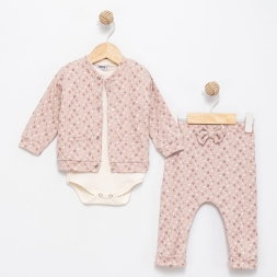 KIZ 3/12 AY DESENLİ 3 LÜ İNTERLOK TAKIM