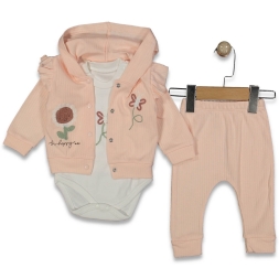 KIZ 3/12 AY KELEBEK NAKIŞLI SÜZENE 3 LÜ TAKIM