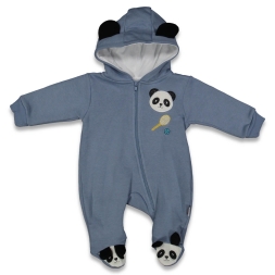 KIZ 3/12 AY PANDA BASKILI ŞARDONLU KAPŞONLU TULUM