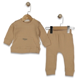 KIZ 3/12 AY WAFLE ÖN CEP DETAYLI  TAKIM