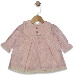 KIZ 3/18 AY KARE YAKA GÜPÜRLÜ ELBİSE