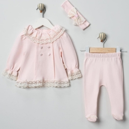 KIZ 3/3 AY BÜZGÜ DANTEL YAKA 3\'LÜ TAKIM