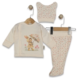 KIZ 3/3 AY ÇİÇEKLİ ŞEMSİYE 3 LÜ ZIBIN TAKIM