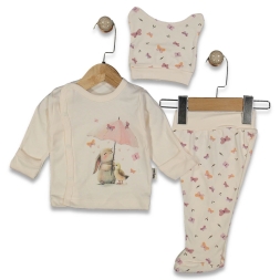 KIZ 3/3 AY KELEBEKLİ-3 LÜ ZIBIN TAKIM