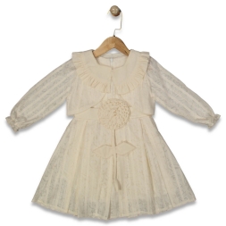 KIZ 3/5 YAŞ BOLEROLU PİLELİ ELBİSE