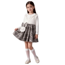 KIZ 3/5 YAŞ PELUŞ ÇANTALI KLOŞ ELBİSE 