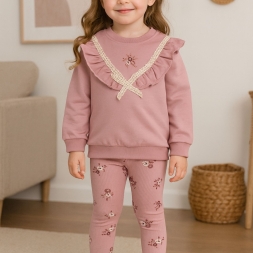 KIZ 3/6 YAŞ ÇİÇEK NAKIŞLI KOPENAKİ FIRFIRLI ALT Çİ