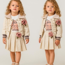 KIZ 3/6 YAŞ GÜLLÜ FIRFIRLI 3\'LÜ TAKIM