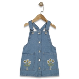 KIZ 3/7 YAŞ  ÇİÇEK NAKIŞLI KOT JİLE