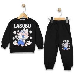 KIZ 3/7 YAŞ MONSTER ÇİÇEKLİ 2Lİ TAKIM