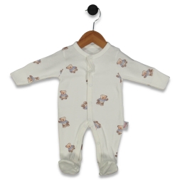 KIZ 3/9 AY ÇORAPLI KÜÇÜK AYICIK BASKILI TULUM