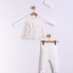 KIZ 3/9 AY FİYONKLU ELBİSE TAKIM