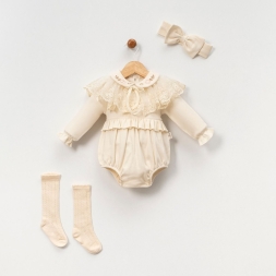 KIZ 3/9 AY MOBİL DANNTEL YAKALI ROMPER