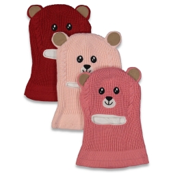 KIZ 4/8 YAŞ AYI FİGÜRLÜ TRİKO KAR BAŞLIĞI