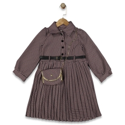 KIZ 5/8 YAŞ KAZ AYAĞA ÇANTALI ORTA BOY ELBİSE