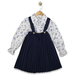 KIZ 5/8 YAŞ WAFFLE SLOPETLİ GÖMLEKLİ TAKIM