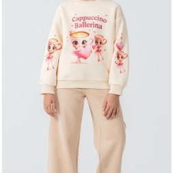 KIZ 5/9 YAŞ 3İP CAPPUCCİNO BASKI TAKIM