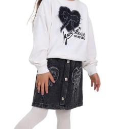 KIZ 6/10 YAŞ FİYONKLU KALPLİ ETEKLİ  TAKIM