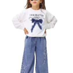 KIZ 6/10 YAŞ I FOR BEAUTIES TAŞLI FİYONK  KOT PANT