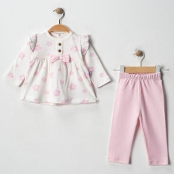 KIZ 6/12 AY PAPATYA BASKILI 2Lİ KIZ  TAKIM