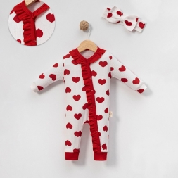 KIZ 6/18 AY BÜYÜK KALPLİ YANDAN FIRFIRLI TULUM