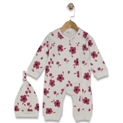 KIZ 6/18 AY ÇİÇEK BASKILI TULUM