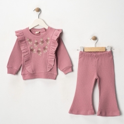 KIZ 6/18 AY ÇİÇEK NAKIŞLI TAKIM