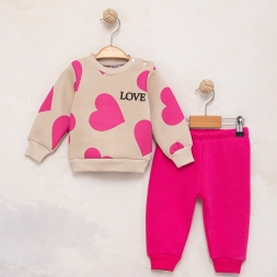 KIZ 6/18 AY LOVE BASKILI ÜÇ İP TAKIM